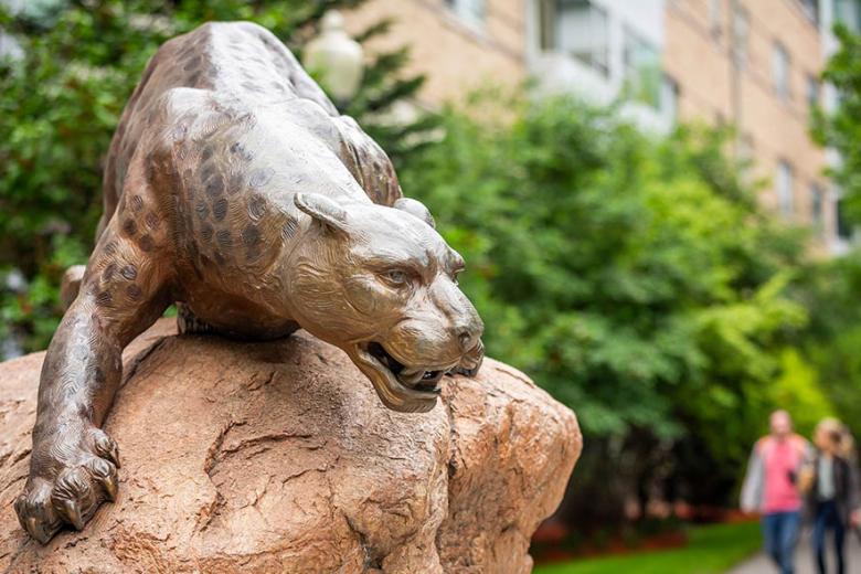 Leopard statue on wentworth campus