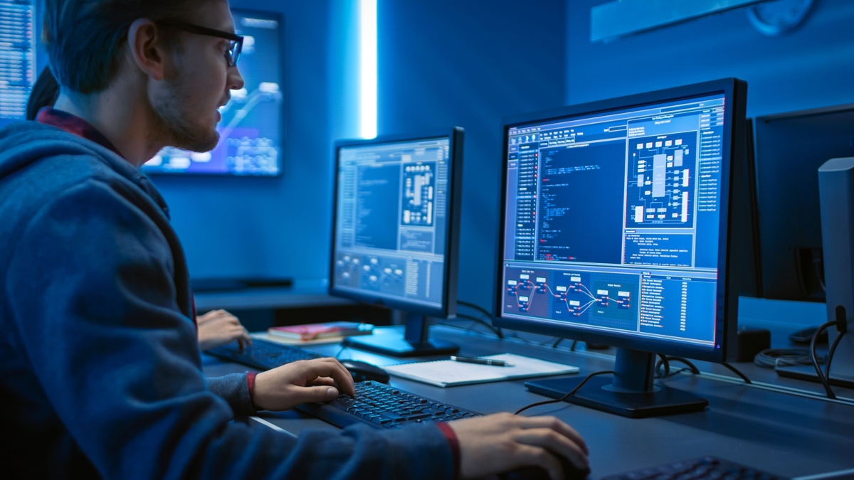 person working on computer