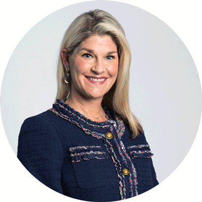 A headshot of a woman