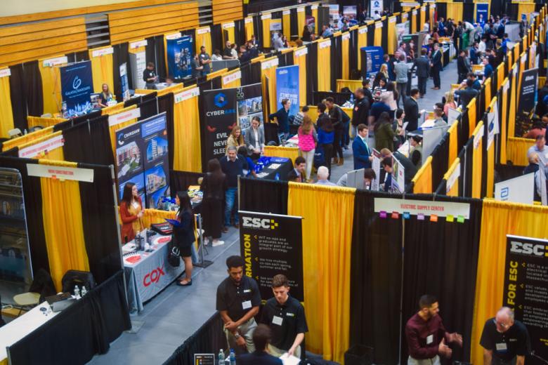 The Coop and Careers fair held in the gym. 