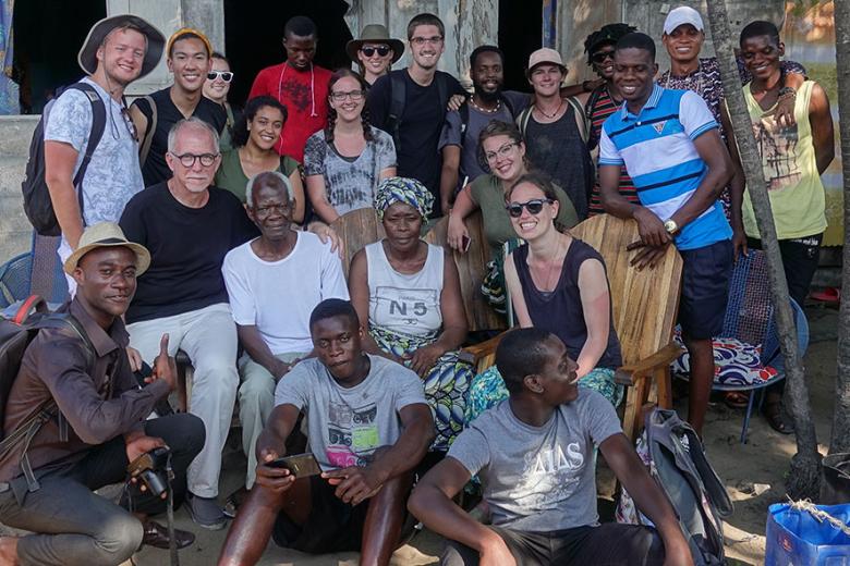 Professor John Ellis working in Benin.