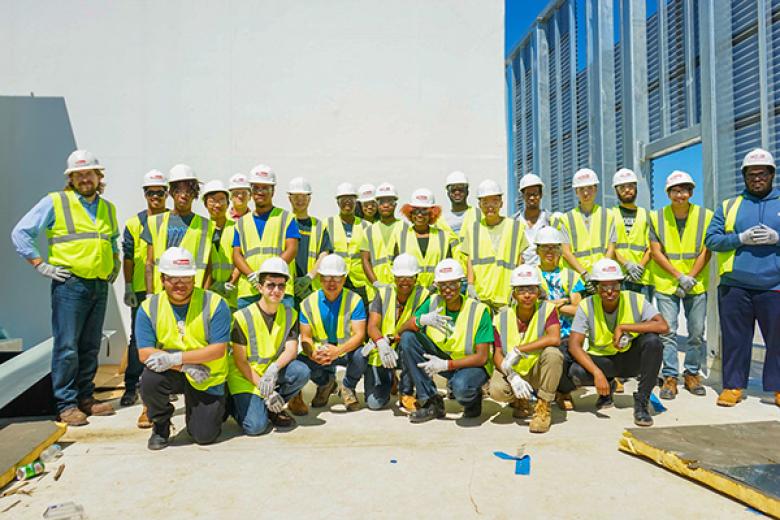 RAMP students at a construction site