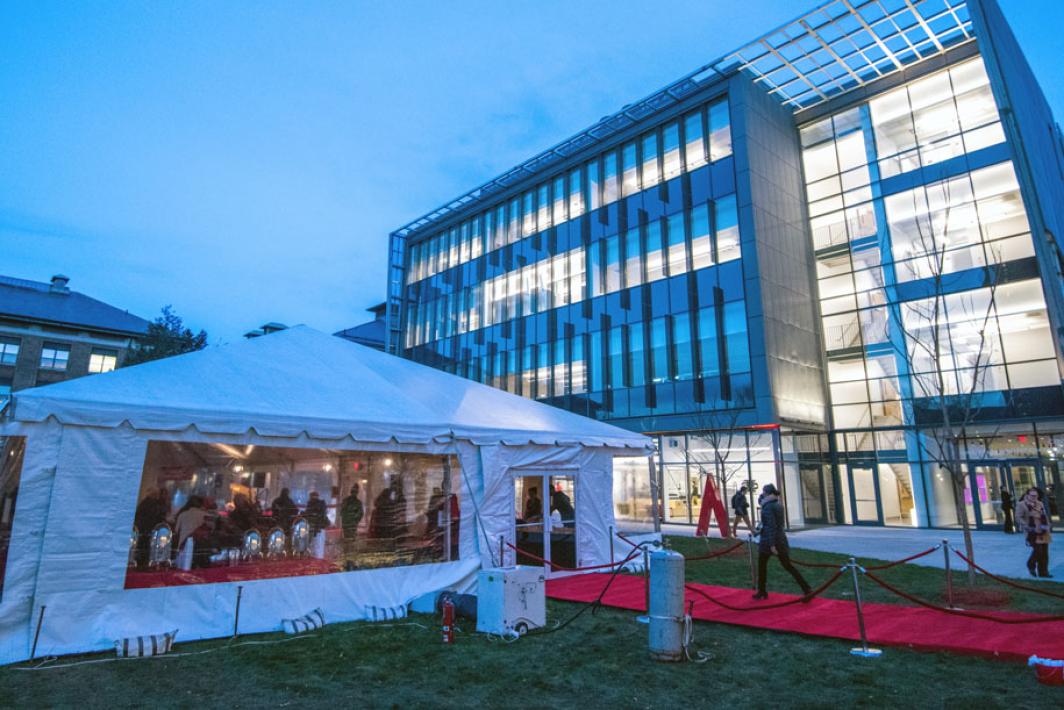 An event being held in a tent outside the CEIS building